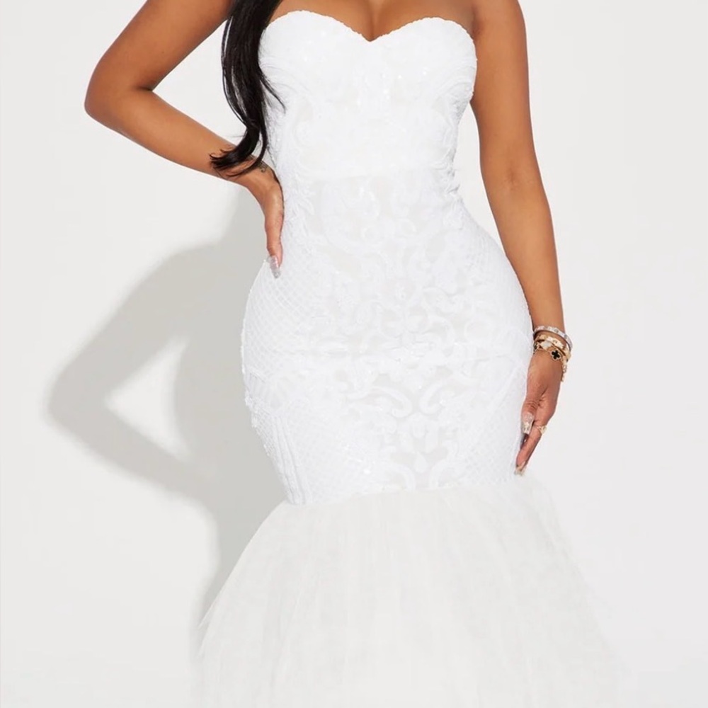 Fashion Nova Grand Entrance Gown - White